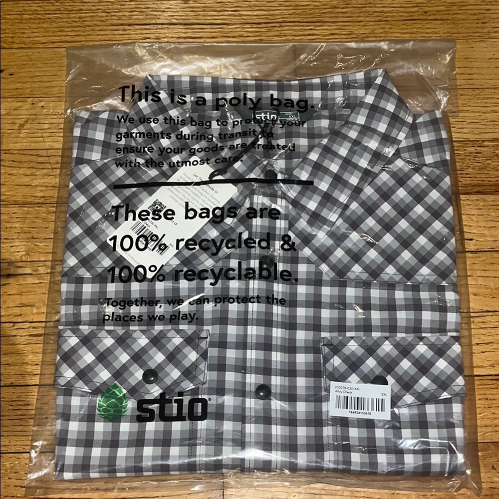 Stio Men's Eddy Shirt LS Alloy Check XXL NWT